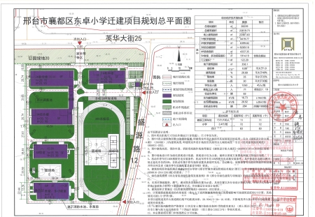 东卓小学迁建项目规划总平面图及建设工程规划许可批前公示